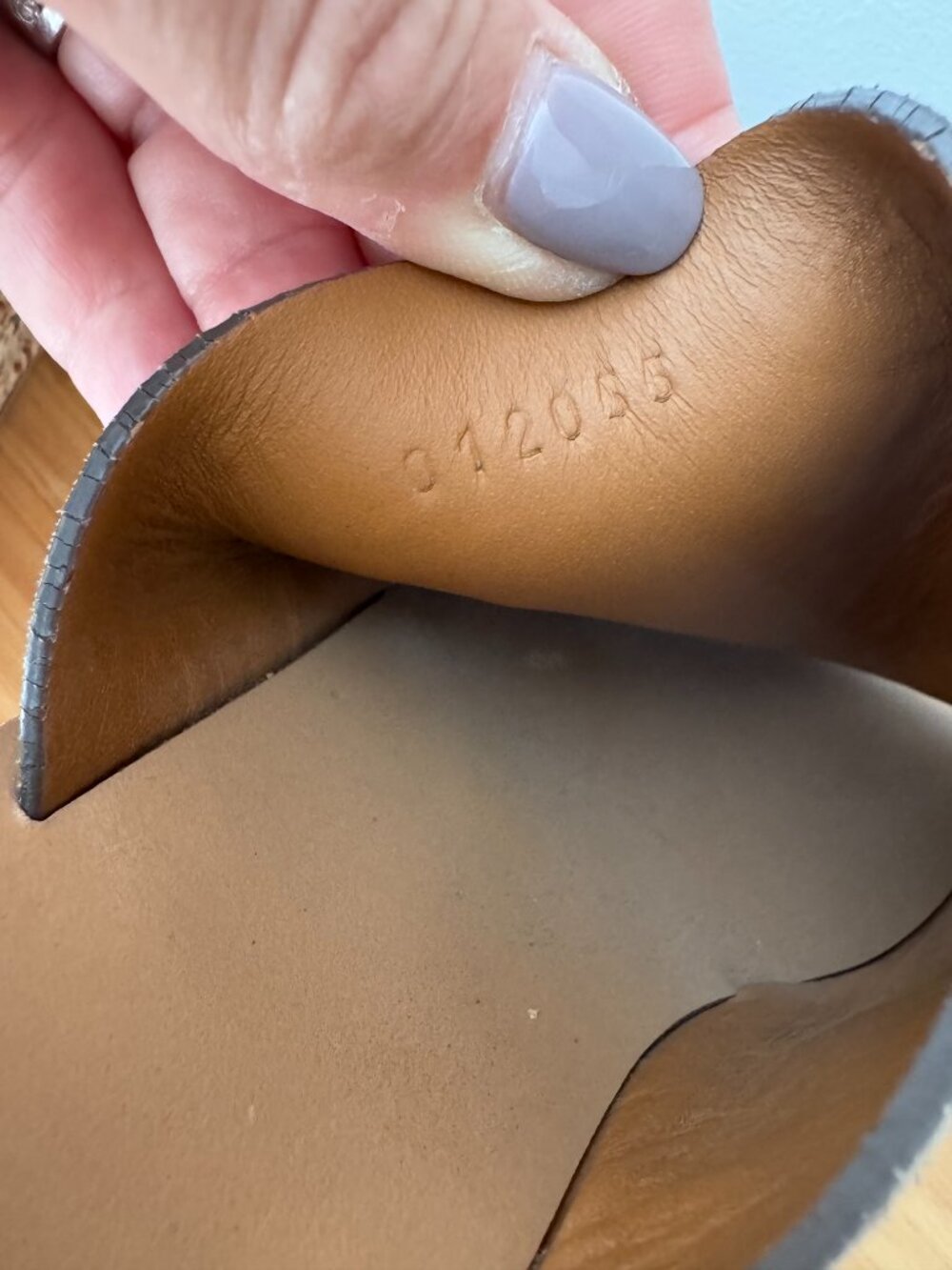 Chloe Camille Suede Wedge Slide Sandal in Dark Griege / Taupe size 8/38 - Picture 5 of 9